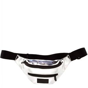 Kendall + Kylie Metallic Silver Belt Bag